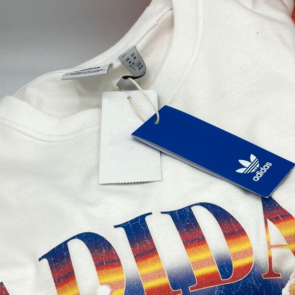 🧡❤️NWT ADIDAS ORIGINAL TSHIRT LEOPARD BOYFRIEND FIT WOMENS SIZE M MEDIUM - Picture 3 of 4